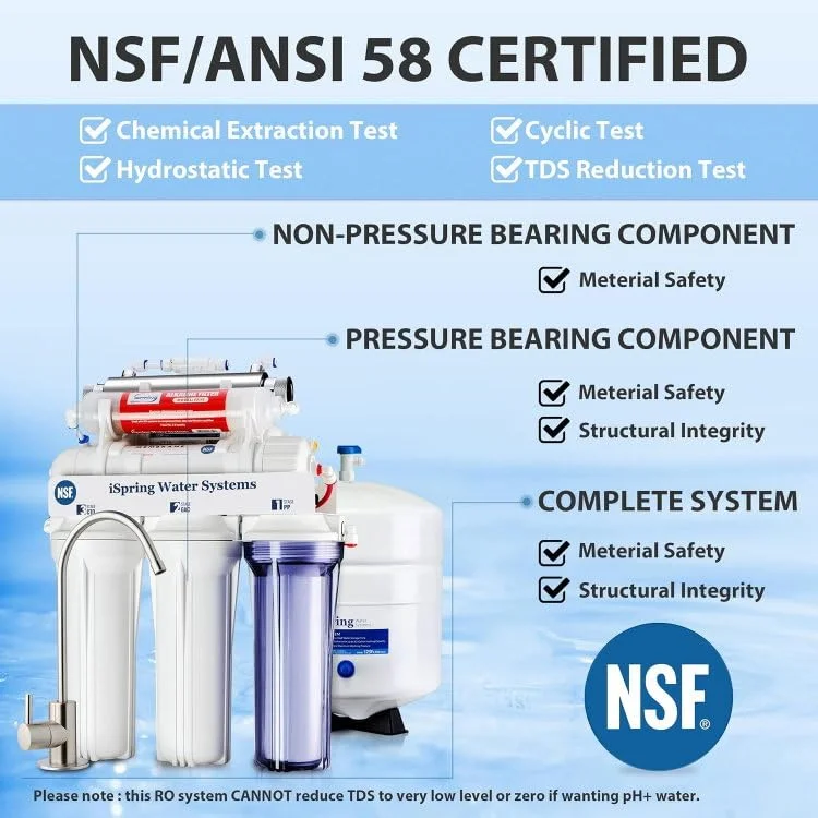 iSpring RCC7AK-UVBN 7-stage NSF certified reverse osmosis system with UV filter and alkaline remineralization