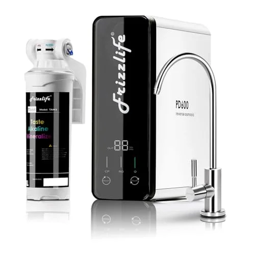 Frizzlife PD600-TAM3 tankless reverse osmosis system with alkaline mineral pH+ stage