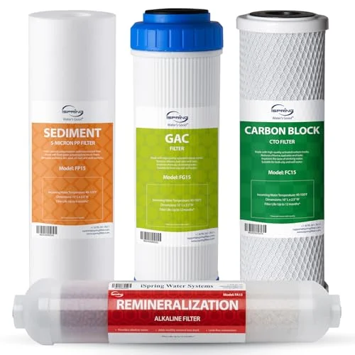 iSpring F4AK 6-month prefilter and alkaline replacement filter cartridge set