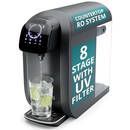 NU Aqua 8-stage countertop reverse osmosis water filter system with UV and smart touch display