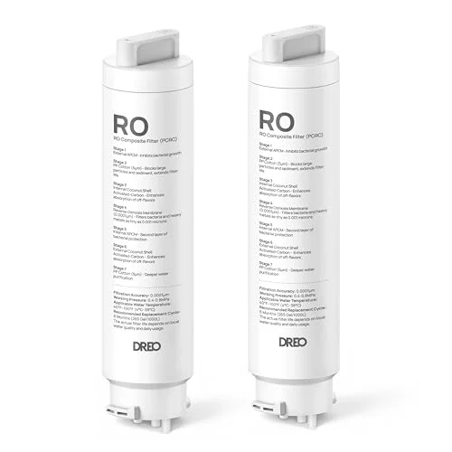 DREO 2-Pack reverse osmosis replacement water filter for DREO RO systems