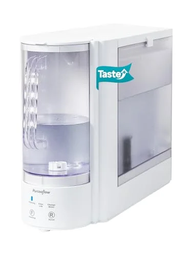 Purcooflow countertop dual carbon reverse osmosis water filtration system with 3.6-liter feed tank and 1.4-liter pitcher